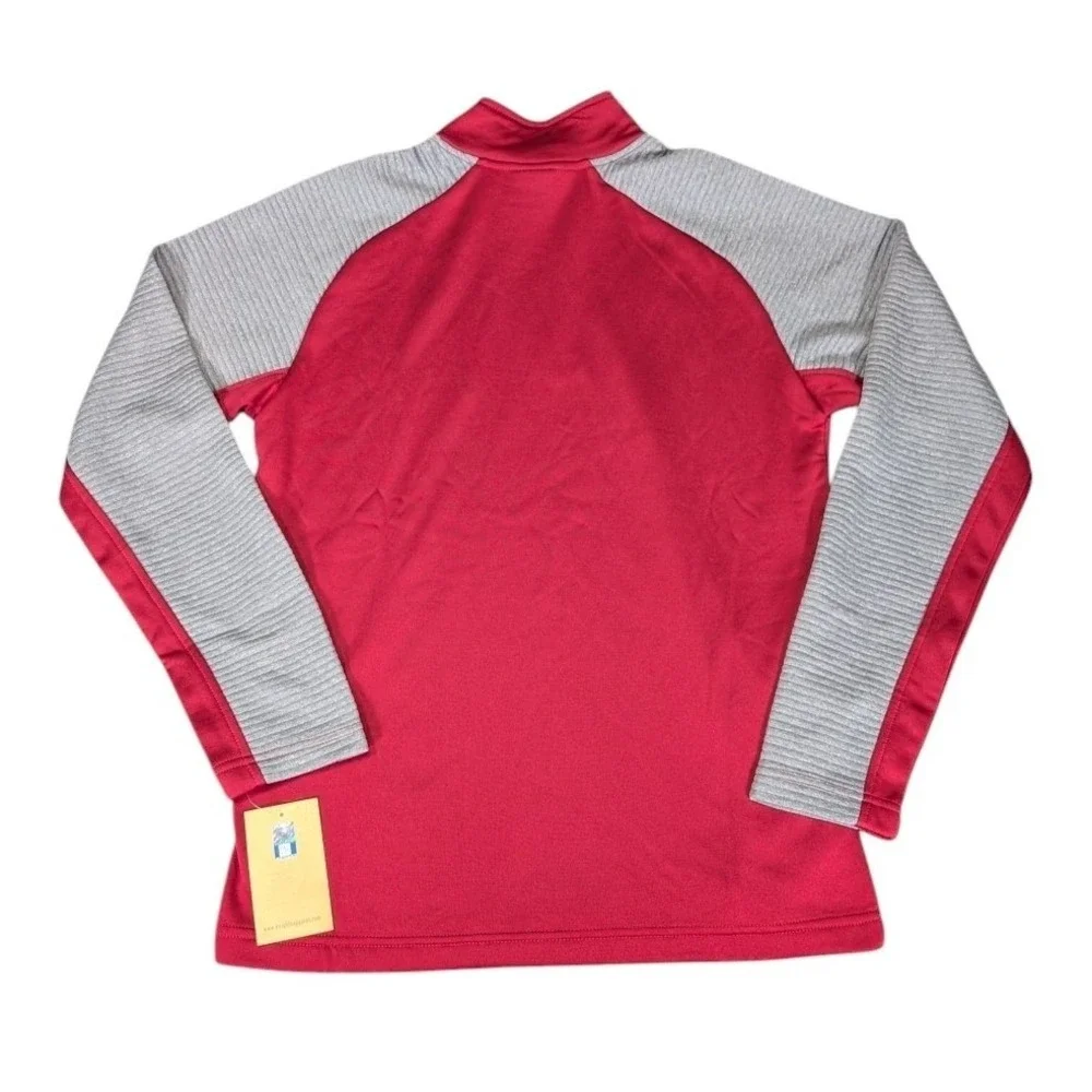 Rivalry Threads Arkansas Razorbacks Mens Small Quarter Zip Pullover Red Grey NWT
